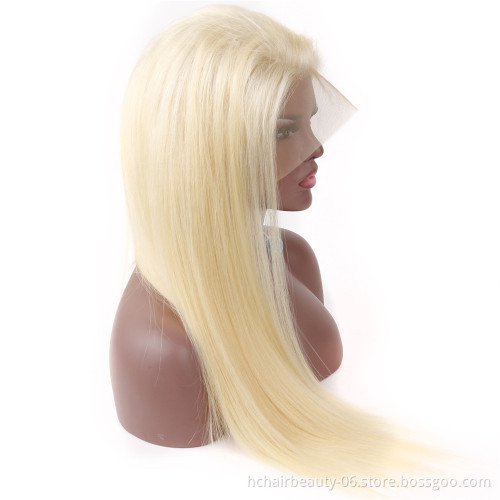 Wholesale Middle Part 613 Blonde 13x1 Lace Pre Plucked 130% 150% 180% Remy Wig 100% Human Hair Extensions Wig